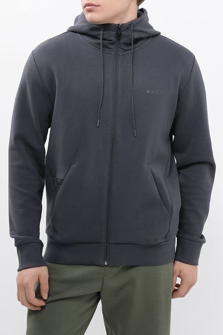 Толстовка хлопковая с капюшоном на молнии BOSS 12750₽