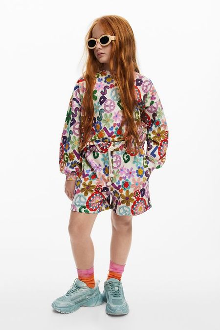 Шорты хлопковые на кулиске с принтом Desigual 3457₽