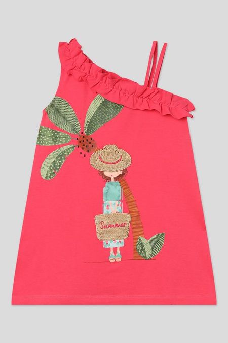 Платье хлопковое асимметричного кроя с аппликацией Mayoral 1855₽