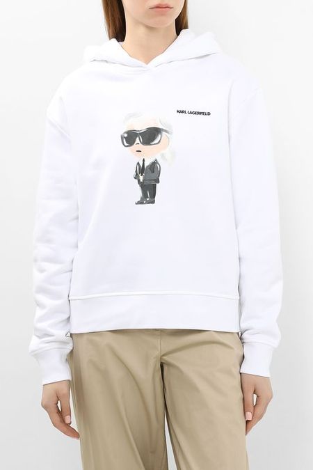 Худи хлопковое с логотипом Karl Lagerfeld 15375₽
