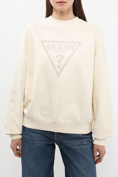 Свитшот хлопковый с логотипом Guess 7080₽