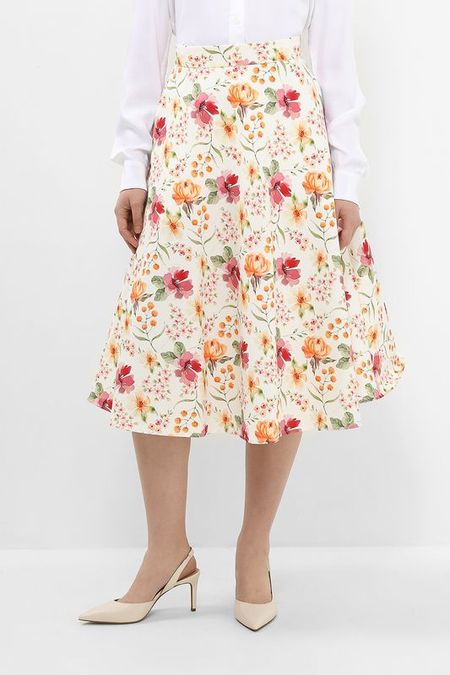 Юбка хлопковая расклешенная с принтом BELUCCI 5242₽