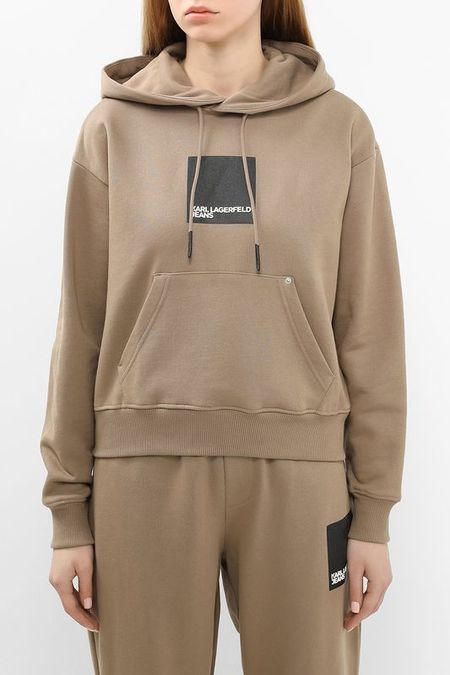 Худи хлопковое с карманом Karl Lagerfeld Jeans 8340₽