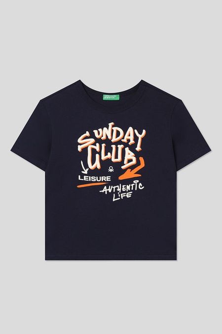 Футболка хлопковая с принтом Benetton 832₽