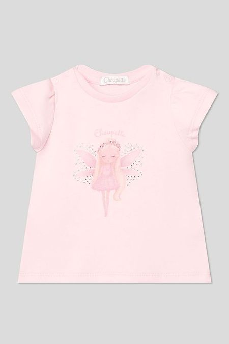 Футболка хлопковая с принтом и стразами Choupette 1200₽