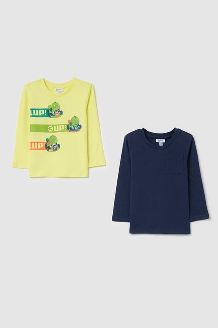 Набор из 2 хлопковых лонгсливов с принтом Fagottino 675₽