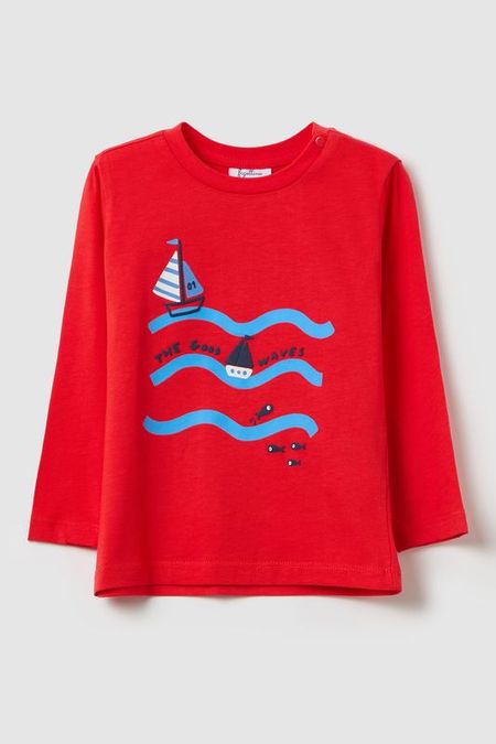 Лонгслив хлопковый с принтом Fagottino 465₽