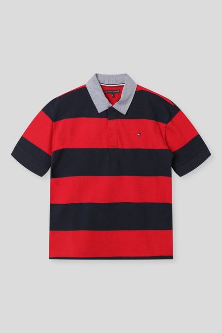 Поло хлопковое в полоску Tommy Hilfiger 5242₽