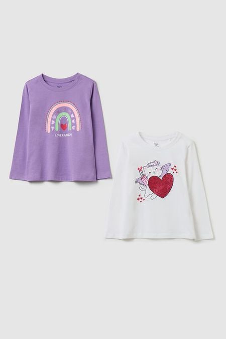 Набор из 2 хлопковых лонгсливов с принтом OVS 780₽