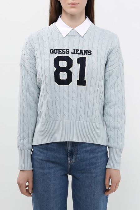 Джемпер хлопковый текстурный с логотипом Guess Jeans 5055₽