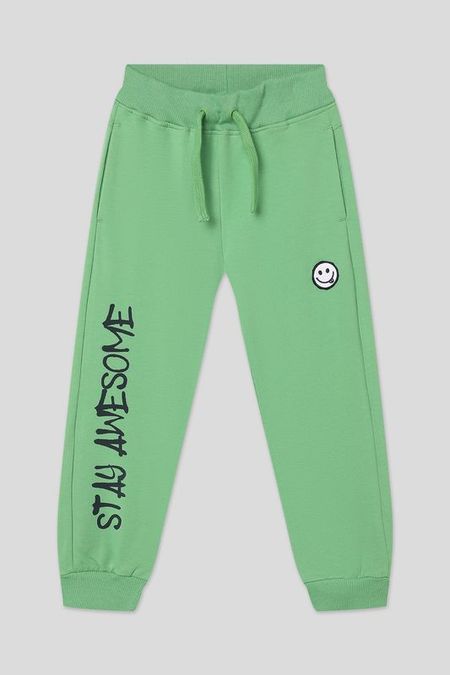 Брюки хлопковые на кулиске с принтом Minymo 1725₽