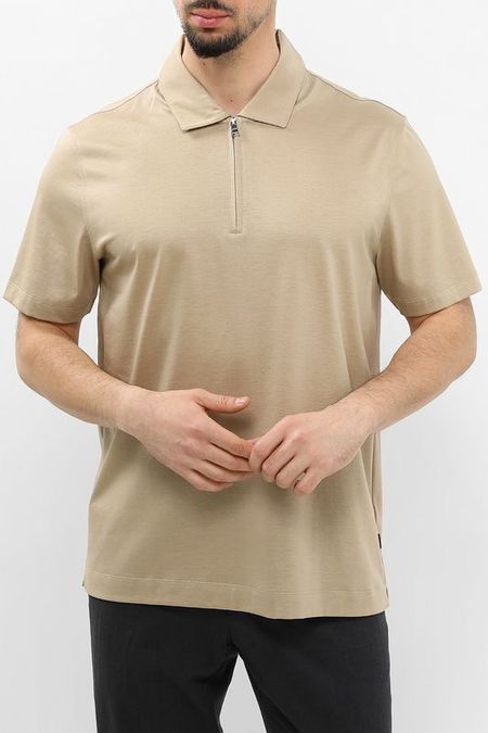 Поло хлопковое с воротником на молнии BOSS 9547₽