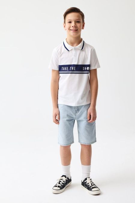 Поло хлопковое с полосой Smena 637₽