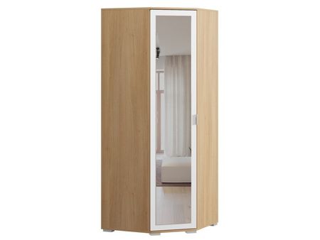 Угловой распашной шкаф divanru Стелла-80-50-200 Oak с зеркалом 26990₽