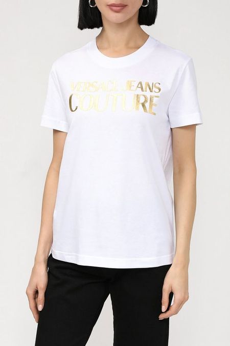 Футболка с золотистым логотипом VERSACE JEANS COUTURE 5930₽