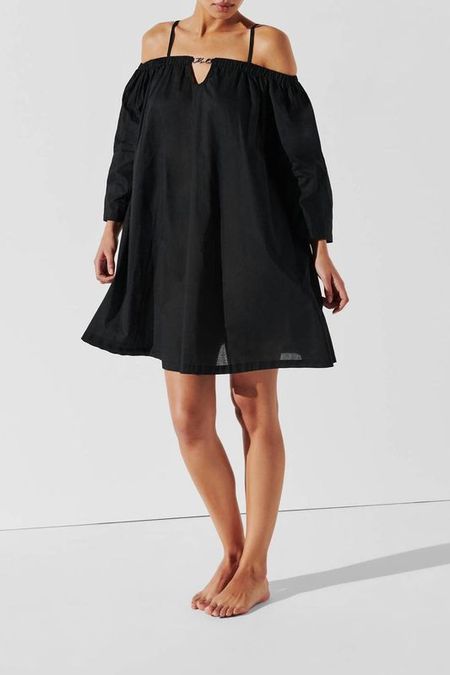 Платье хлопковое с открытыми плечами свободного кроя Karl Lagerfeld 10408₽