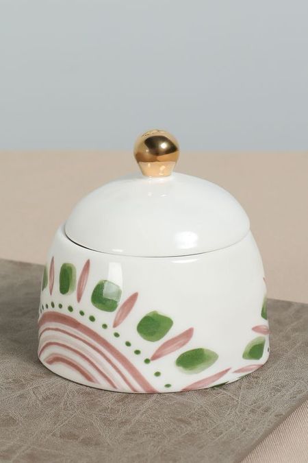 Сахарница с крышкой фарфоровая с принтом Be Unique COINCASA 1590₽