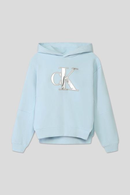 Худи хлопковое с разрезами и логотипом Calvin Klein Jeans 3472₽