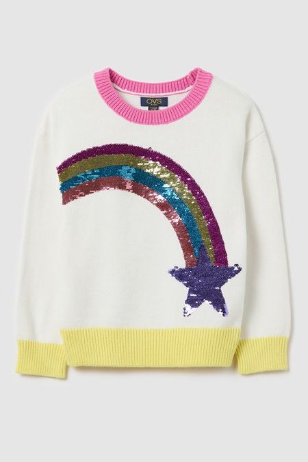 Джемпер хлопковый с пайетками OVS 1777₽