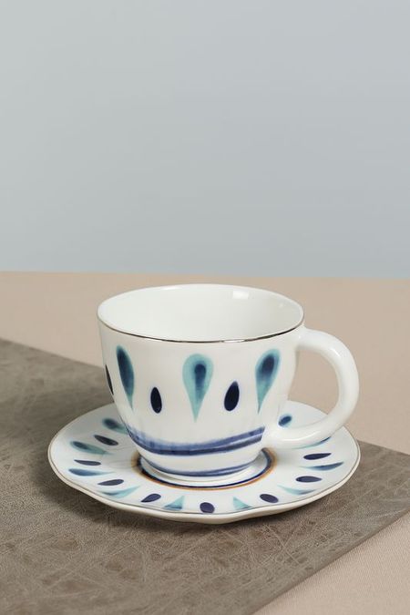 Чашка с блюдцем фарфоровые Be Unique COINCASA 1342₽