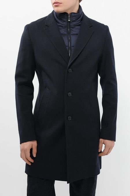 Пальто приталенного кроя со съемной внутренней частью BOSS 43462₽