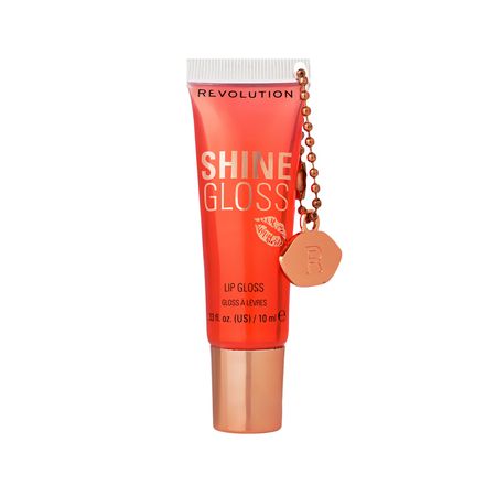 Блеск для губ REVOLUTION SHINE GLOSS с брелоком ультраглянцевый тон Peach pop