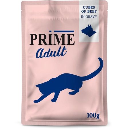 Prime Wild Adult влажный корм для кошек с говядиной в паучах - 100 г 4560₽