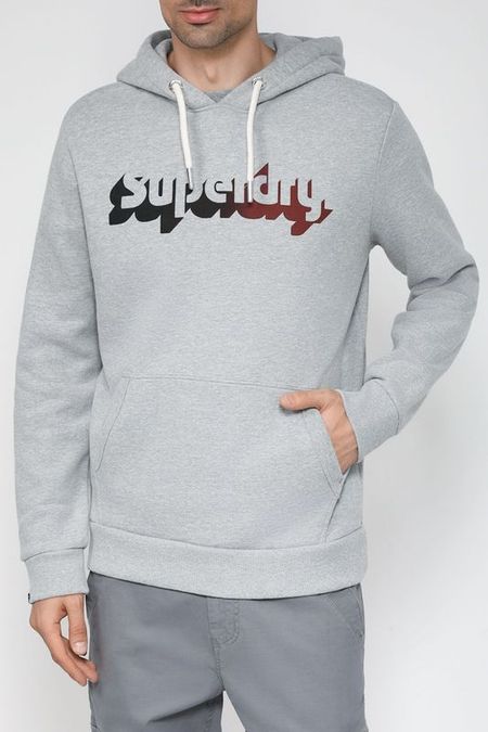 Однотонное худи с принтом Superdry 2377₽
