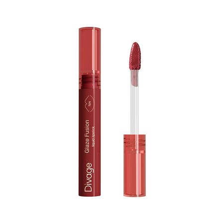 Помада для губ DIVAGE GLAZE FUSION жидкая стойкая глянцевая тон 05 Cherry