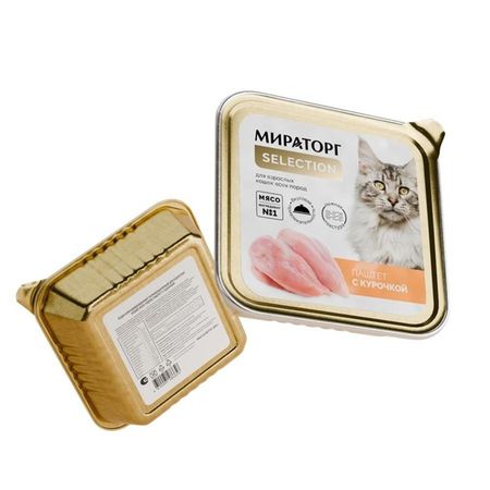 Мираторг Selection для кошек всех пород паштет с КУРИЦЕЙ в ламистерах - 100 г 1140₽