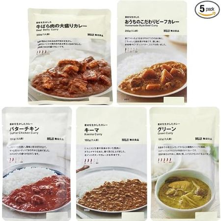 Набор для сравнения вкусов MUJI (Mujirushi Ryōhin) Карри с акцентом на ингредиенты (5 разновидностей)