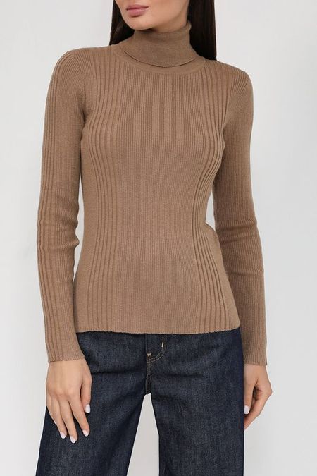 Однотонная водолазка в рубчик с добавлением шерсти BELUCCI 1387₽