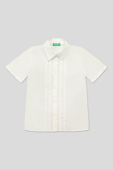 Хлопковая рубашка с коротким рукавом Benetton 825₽
