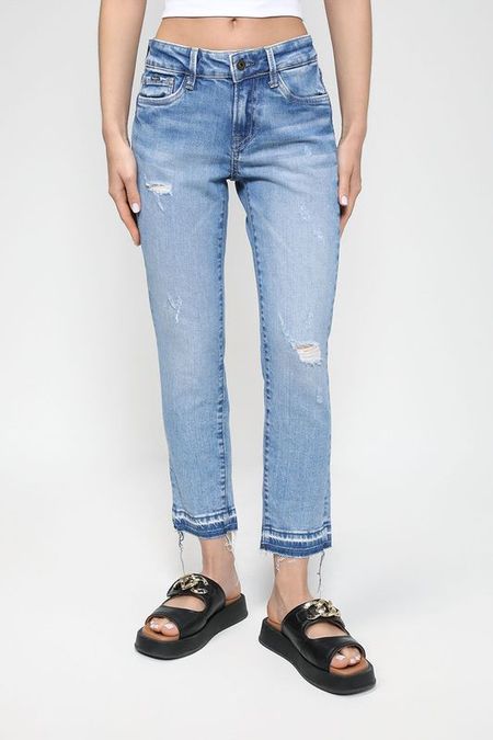 Джинсы с необработанным краем и разрезами PEPE JEANS 3742₽