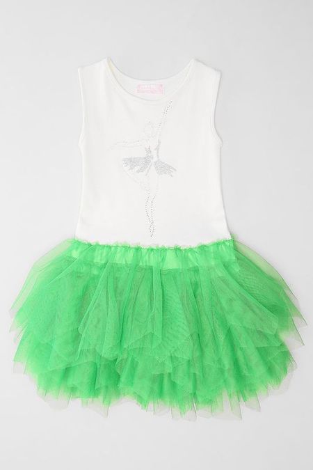 Платье из хлопкового трикотажа с воздушным тюлем EVIKA KIDS 1181₽