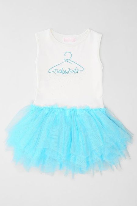 Платье из хлопкового трикотажа с воздушным тюлем EVIKA KIDS 1181₽