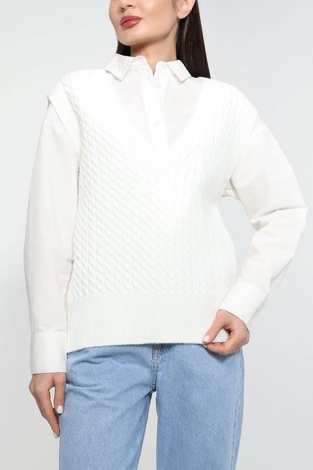 Вязаный жилет с V-вырезом BELUCCI 1342₽