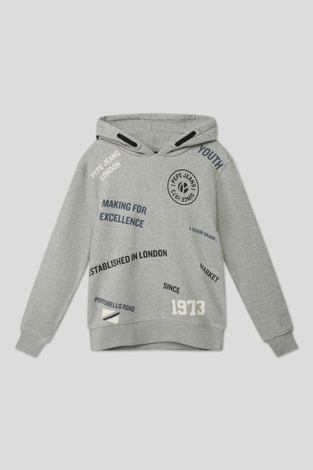 Хлопковое худи с принтом PEPE JEANS 1972₽