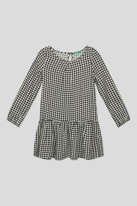 Платье с воланам и мелким принтом Benetton 735₽