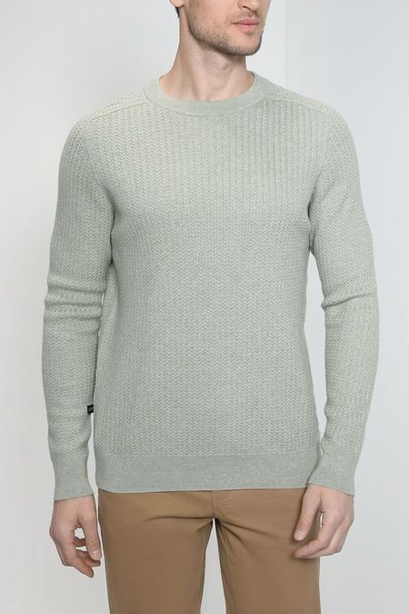 Однотонный джемпер из хлопка и шерсти DMolina 1492₽