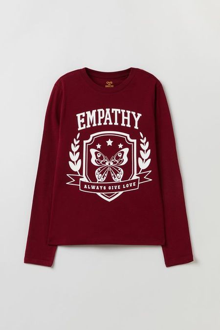 Хлопковый лонгслив с принтом OVS 292₽