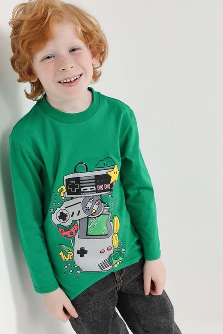 Хлопковый лонгслив с принтом GIOCO 397₽