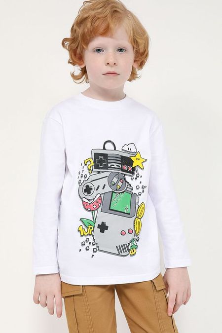 Хлопковый лонгслив с принтом GIOCO 397₽