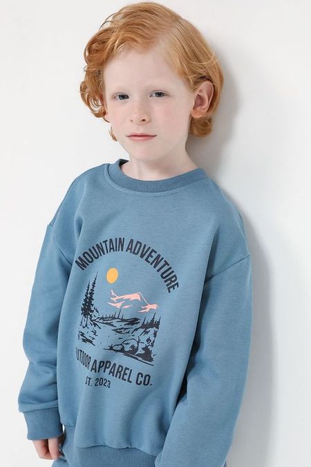 Свитшот с принтом из смесового хлопка GIOCO 600₽