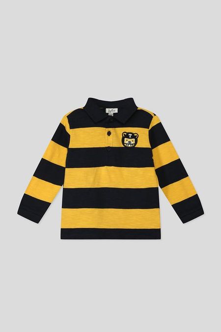 Хлопковое поло с длинным рукавом в полоску Fagottino 577₽