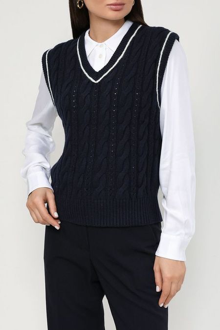 Вязаный жилет с узором косы Dunst 5602₽