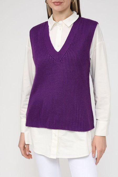 Вязаный жилет с узором Piombo 937₽