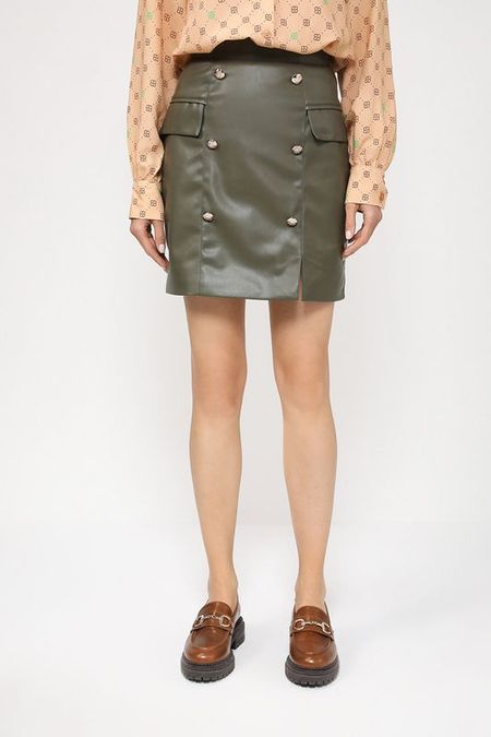 Юбка из экокожи с декоративными пуговицами BELUCCI 1387₽