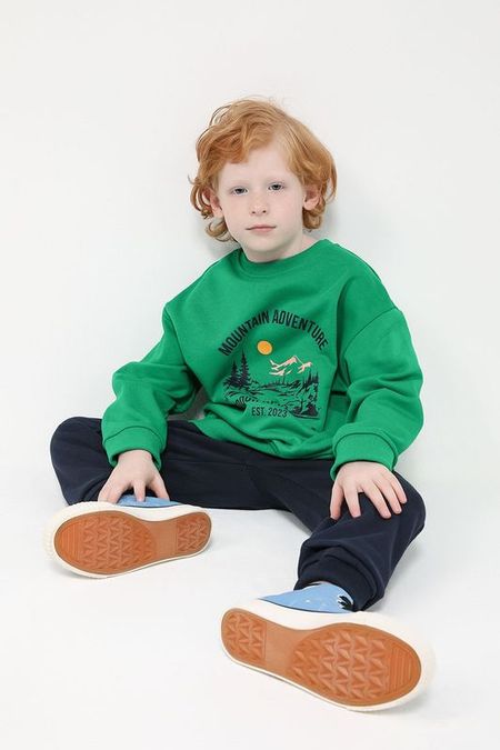 Свитшот с принтом из смесового хлопка GIOCO 600₽