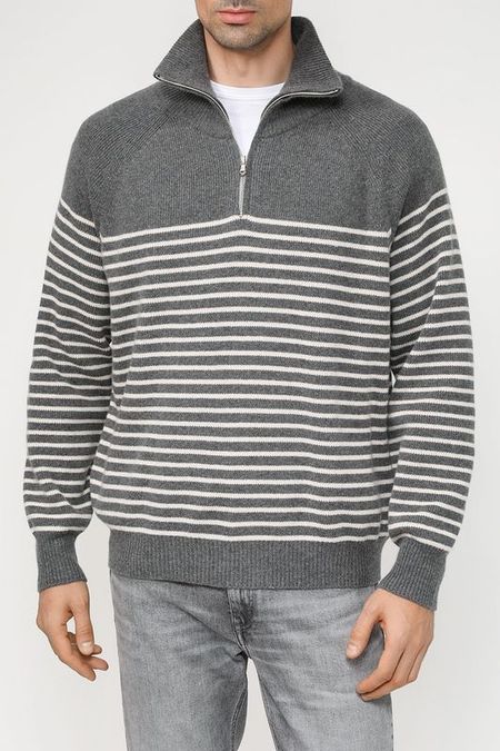 Пуловер с воротником на молнии в полоску Dunst 8242₽